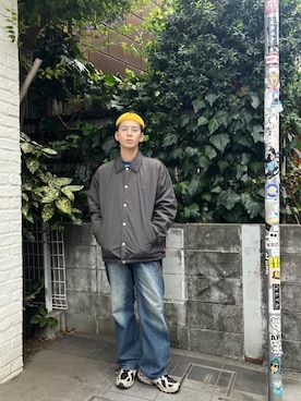 「アイテム（ダウンジャケット/コート）」を使った、Manhattan Portage Staffさん（メンズ・172cm）の秋コーディネート