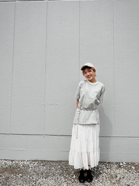 「Manhattan Portage（マンハッタンポーテージ）のShort Sleeve T-Shirts（Tシャツ/カットソー、ホワイト系）」を使った、Manhattan Portage Staffさん（メンズ）の春コーディネート