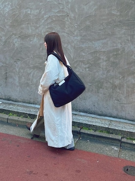 「Manhattan Portage（マンハッタンポーテージ）のCropsey Shoulder Bag Padded Polyester Poplin（ショルダーバッグ、ブラック系）」を使った、Manhattan Portage Staffさん（メンズ）の春コーディネート