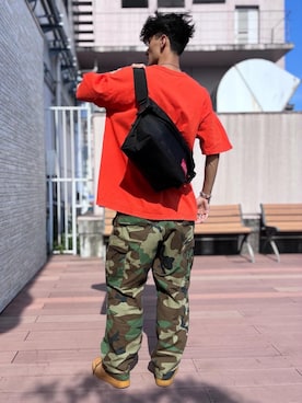 「Manhattan Portage（マンハッタンポーテージ）のアイテム」を使った、Manhattan Portage Staffさん（メンズ・180cm）の夏コーディネート