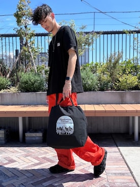 「Manhattan Portage（マンハッタンポーテージ）のアイテム」を使った、Manhattan Portage Staffさん（メンズ・180cm）の夏コーディネート