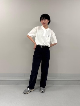 「Manhattan Portage（マンハッタンポーテージ）のShort Sleeve Polo（ポロシャツ、ホワイト系）」を使った、Manhattan Portage Staffさん（メンズ）の夏コーディネート