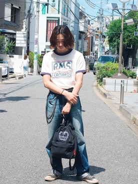 「Manhattan Portage（マンハッタンポーテージ）のアイテム」を使った、Manhattan Portage Staffさん（メンズ・175cm）の夏コーディネート