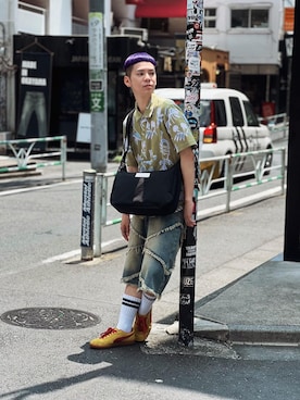 「Manhattan Portage（マンハッタンポーテージ）のアイテム」を使った、Manhattan Portage Staffさん（メンズ・172cm）の夏コーディネート