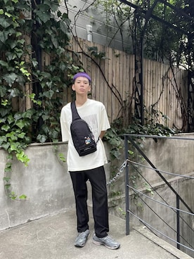 「Manhattan Portage（マンハッタンポーテージ）のPIGMENT S/S TEE（Tシャツ/カットソー、ホワイト系）」を使った、Manhattan Portage Staffさん（メンズ）の秋コーディネート