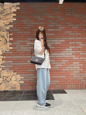 「Manhattan Portage（マンハッタンポーテージ）のZUCCOTTI CLUTCH / MICKEY / 26（ショルダーバッグ、ブラック系）」を使った、Manhattan Portage Staffさん（メンズ）の秋コーディネート