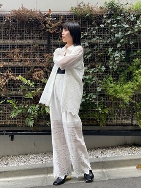 「PUBLIC TOKYO（パブリックトウキョウ）の2WAYギャザーショルダーバッグ（ショルダーバッグ、ブラック系）」を使った、田村紗菜さん（レディース・154cm）の春コーディネート