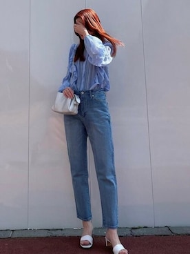 「テーパードデニム」｜cocaさん（レディース・169cm）の春コーディネート