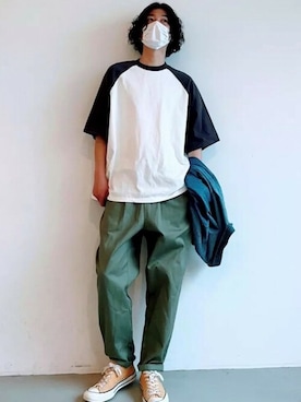 「coca（coca）（コカ）のアイテム（パンツ）」を使った、cocaさん（メンズ・178cm）の春コーディネート
