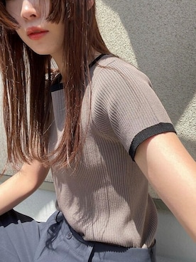「半袖ニット」｜cocaさん（レディース・169cm）の春コーディネート