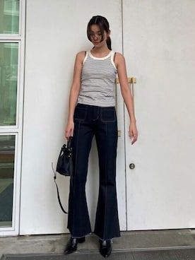 「coca（coca）（コカ）のアイテム（タンクトップ）」を使った、cocaさん（レディース・169cm）の夏コーディネート
