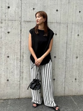 「coca（coca）（コカ）のアイテム（パンツ）」を使った、cocaさん（レディース・165cm）の夏コーディネート