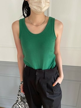 「coca（coca）（コカ）のアイテム（タンクトップ）」を使った、cocaさん（レディース・169cm）の夏コーディネート