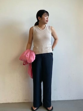 「coca（coca）（コカ）のアイテム（タンクトップ）」を使った、cocaさん（レディース・154cm）の夏コーディネート