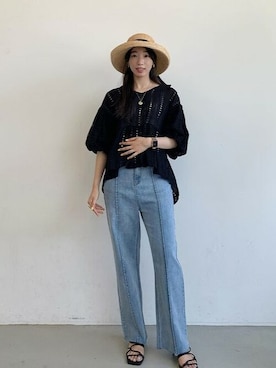 「coca（coca）（コカ）のアイテム（パンツ）」を使った、cocaさん（レディース・163cm）の夏コーディネート
