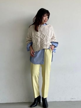 「coca（coca）（コカ）のアイテム（パンツ）」を使った、cocaさん（レディース・154cm）の秋コーディネート