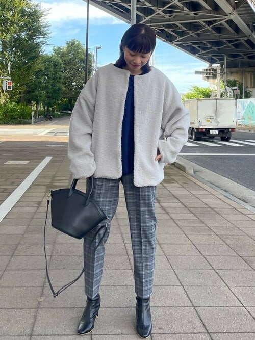 セール】＼新色登場／ノーカラーボアブルゾン（ブルゾン）｜coca（coca