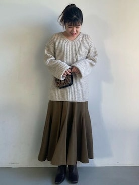 「coca（coca）（コカ）のアイテム（スカート）」を使った、cocaさん（レディース・154cm）の秋コーディネート