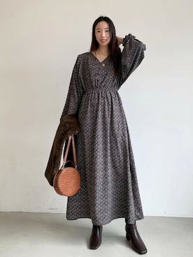 「coca（coca）（コカ）のアイテム（ワンピース/ドレス）」を使った、cocaさん（レディース・163cm）の冬コーディネート