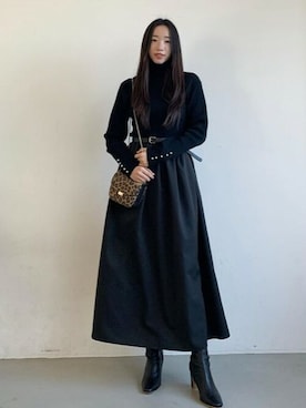 「coca（coca）（コカ）のアイテム（ワンピース/ドレス）」を使った、cocaさん（レディース・163cm）の冬コーディネート