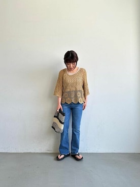 「coca（coca）（コカ）のアイテム（パンツ）」を使った、cocaさん（レディース・154cm）の春コーディネート