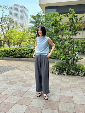 「coca（coca）（コカ）のアイテム（スラックス）」を使った、cocaさん（レディース・169cm）の春コーディネート