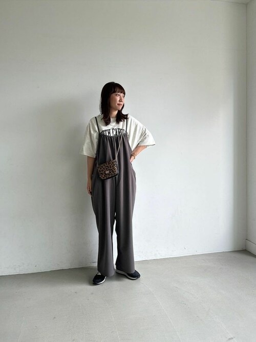 セール】カットジョーゼットサロペットワイドパンツ（サロペット