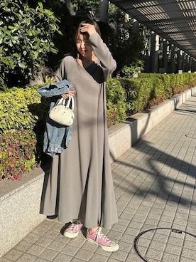 「coca（coca）（コカ）のアイテム（ワンピース）」を使った、cocaさん（レディース・160cm）の冬コーディネート