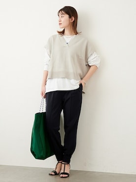 「JOURNAL STANDARD（ジャーナルスタンダード）のアイテム（ベスト）」を使った、sumiさん（レディース・163cm）の春コーディネート
