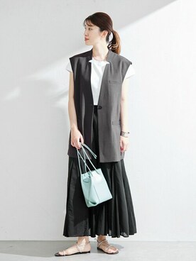 「JOURNAL STANDARD（ジャーナルスタンダード）のアイテム（ベスト）」を使った、sumiさん（レディース・163cm）の夏コーディネート