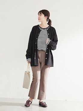 「JOURNAL STANDARD（ジャーナルスタンダード）の■■■スウェットスナップカーディガン（カーディガン/ボレロ）」を使った、sumiさん（レディース・163cm）の秋コーディネート