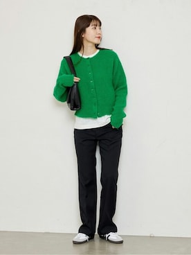 「Wrangler」｜「アイテム（スラックス）」を使った、sumiさん（レディース・163cm）の秋コーディネート