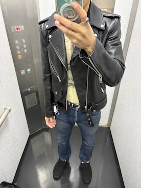 「アイテム（スリッポン）」を使った、Daisuke Aさん（メンズ・168cm）の秋コーディネート