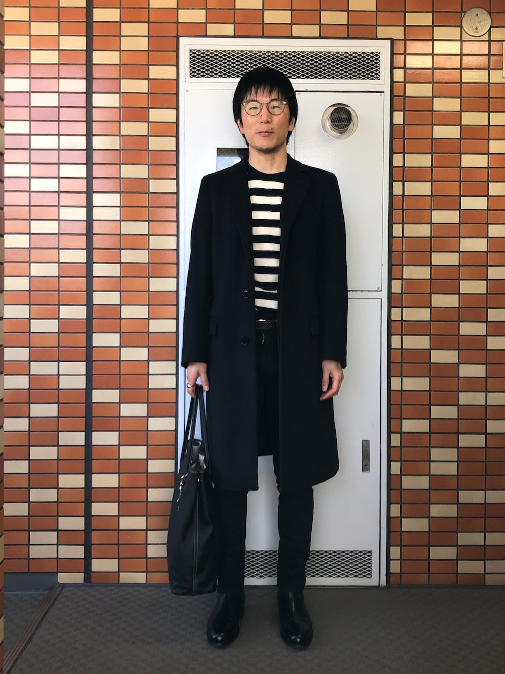 DRIES VAN NOTEN チェスターコート ブロックチェック アルパカ混