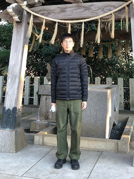 「MARMOT（マーモット）のアイテム（ダウンジャケット/コート）」を使った、Daisuke Aさん（メンズ・168cm）の冬コーディネート