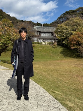「アイテム（ステンカラーコート）」を使った、Daisuke Aさん（メンズ・168cm）の秋コーディネート