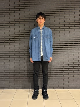 「SANSE SANSEのアイテム（シャツ/ブラウス、ブルー系）」を使った、Daisuke Aさん（メンズ・168cm）の春コーディネート