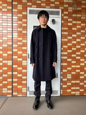 「シンプル」｜「アイテム（ステンカラーコート）」を使った、Daisuke Aさん（メンズ・168cm）の秋コーディネート