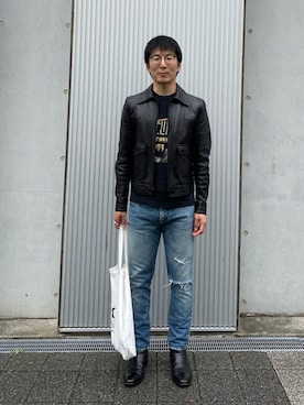 「CELINE（セリーヌ）のアイテム（ブルゾン）」を使った、Daisuke Aさん（メンズ・168cm）の春コーディネート