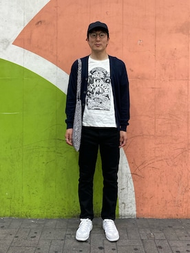 「JOHN SMEDLEY（ジョンスメドレー）のアイテム（カーディガン/ボレロ）」を使った、Daisuke Aさん（メンズ・168cm）の春コーディネート