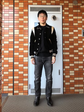 「CELINE（セリーヌ）のアイテム（ブルゾン）」を使った、Daisuke Aさん（メンズ・168cm）の秋コーディネート
