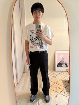 「pacifica collectivesのNothannial Russell（Tシャツ/カットソー、ホワイト系）」を使った、Daisuke Aさん（メンズ・168cm）の秋コーディネート