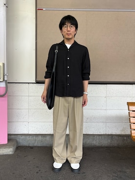 「アイテム（トートバッグ）」を使った、Daisuke Aさん（メンズ・168cm）の秋コーディネート