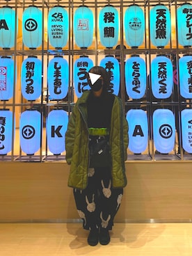 「ショート丈トップス」｜「アイテム（MA-1）」を使った、yukaさん（レディース・152cm）の冬コーディネート