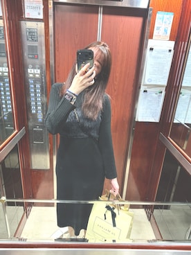 「アイテム（ワンピース/ドレス）」を使った、Yoko さん（レディース・177cm）の冬コーディネート