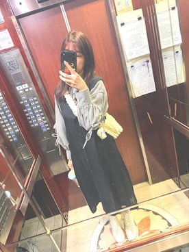 「アイテム（ジャージ）」を使った、Yoko さん（レディース・177cm）の冬コーディネート