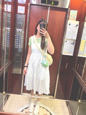 「MUJI Labo（ムジラボ）のアイテム」を使った、Yoko さん（レディース・177cm）の春コーディネート