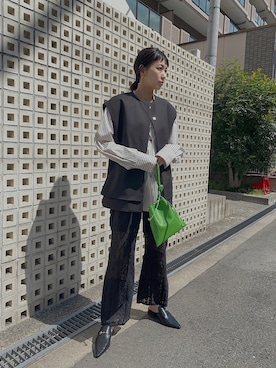 「レースパンツ」｜「アイテム（その他アウター）」を使った、MARIKOさん（レディース・168cm）の春コーディネート