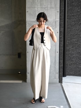 「Marient（マリエント）のアイテム（パンツ）」を使った、MARIKOさん（レディース・168cm）の夏コーディネート