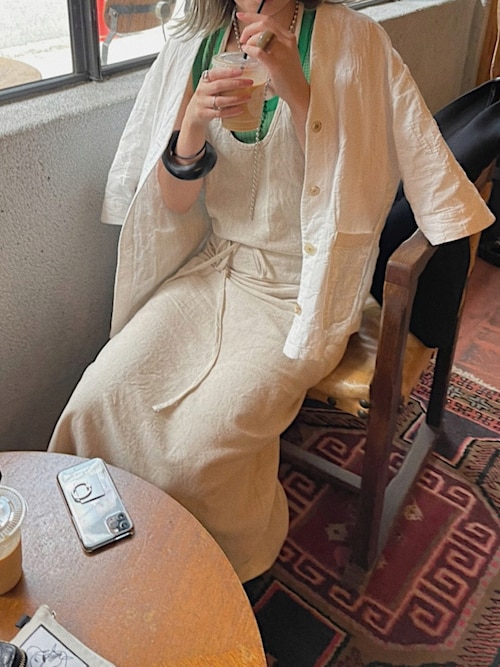 6(ロク)　コットンジャガードVネック シャツジャケット　¥17600 6（ロク）の「＜6(ROKU)＞ジャカード ニット シャツ（シャツ/ブラウス